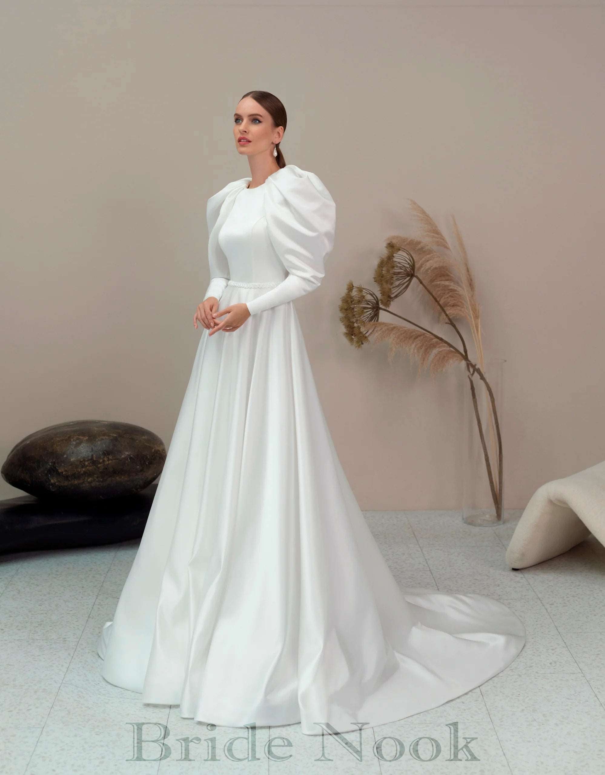 modest wedding dress | long sleeve gown | Bride Nook