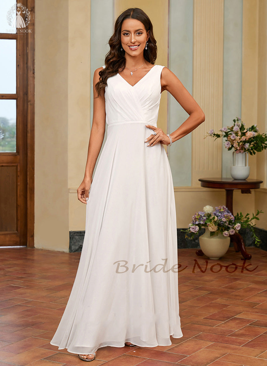 Simple shops wrap wedding dress